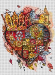 Набор для вышивания нитками БЕЛОСНЕЖКА арт.БЛ.940-14 Королевское сердце 20х25см