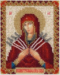 Набор для вышивания PANNA арт. CM-1822 Икона Божией Матери Семистрельная 8,5х10,5 см