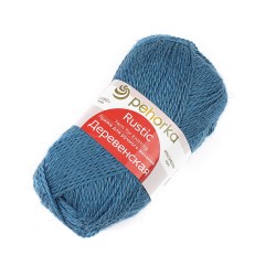 Пряжа для вязания ПЕХ Деревенская (100% полугрубая шерсть) 10х100г/250м цв.015 т.голубой упак (1 кг)