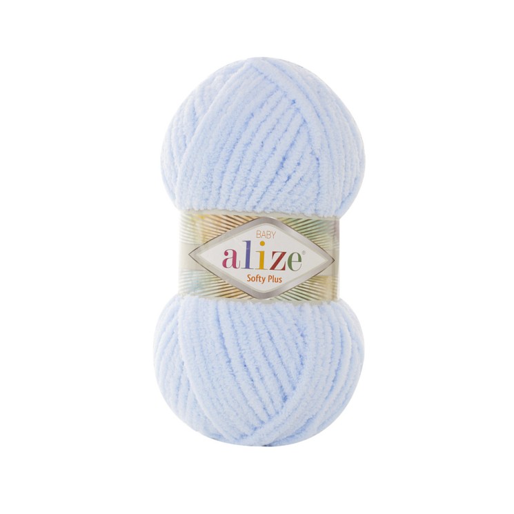 Пряжа для вязания Ализе Softy Plus (100% микрополиэстер) 5х100г/120м цв.183 св.голубой