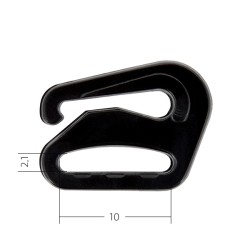 Крючок для бюстгальтера пластик ARTA.F. SF-1-3 d10мм, цв.170 черный, уп.50шт