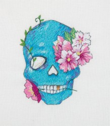 Набор для вышивания PANNA "Живая картина" арт. JK-2183 Череп с цветами 7х8,5 см