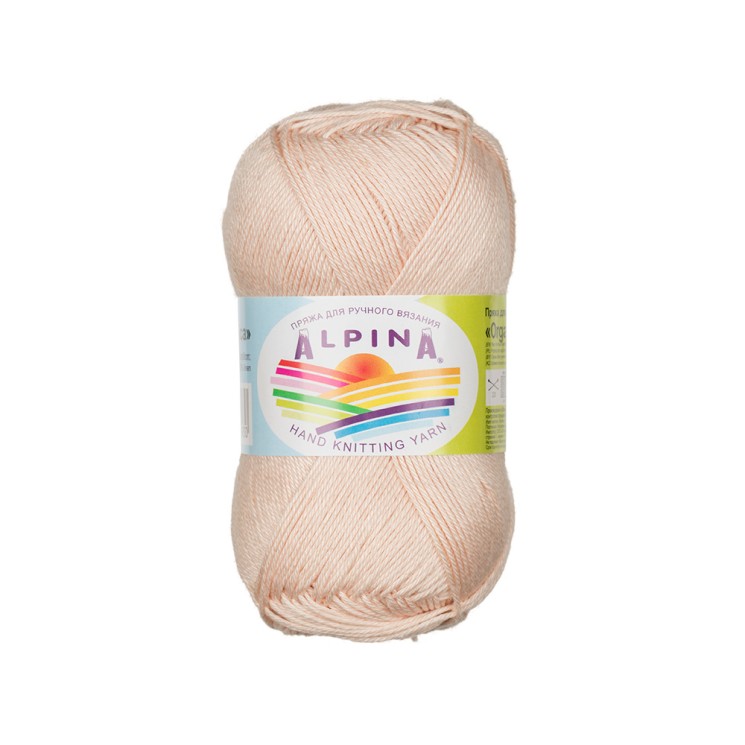Пряжа ALPINA ORGANICA (80% хлопок, 20% лён) 10х50г/170м цв.04 кремовый