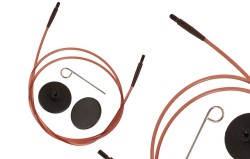 31291 Knit Pro Тросик (заглушки 2шт, ключик) для съемных укороченных спиц Ginger, длина 20см (готовая длина спиц 40см), коричневый