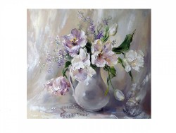 Картины по номерам Molly арт.KH0652 Белые тюльпаны (25 цветов) 40х50 см