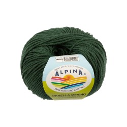 Пряжа ALPINA ORNELLA MERINO (100% мериносовая шерсть) 10х50г/125м цв.052 т.зеленый