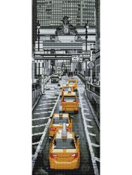 Картина мозаикой Molly арт.KM1060 Панно. Такси в Нью-Йорке (16 цветов) 35х90 см