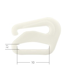 Крючок для бюстгальтера пластик ARTA.F. SF-1-3 d10мм, цв.004 сумрачно-белый, уп.50шт