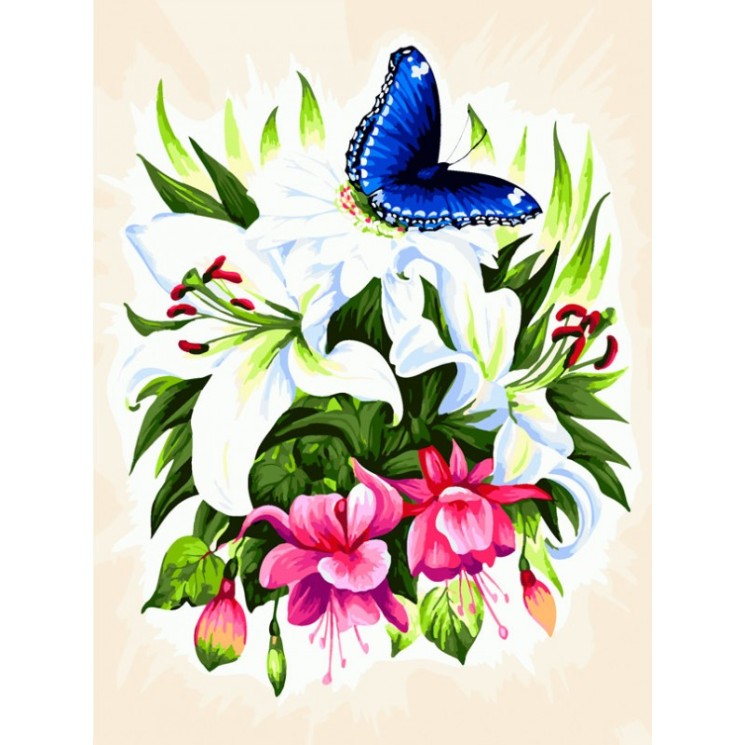 Картины по номерам Белоснежка арт.БЛ.363-AS Бабочка в ботаническом саду 30х40 см