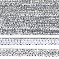 Тесьма TBY Шанель плетеная шир.12мм 0384-0016 цв.серебро уп.18,28м