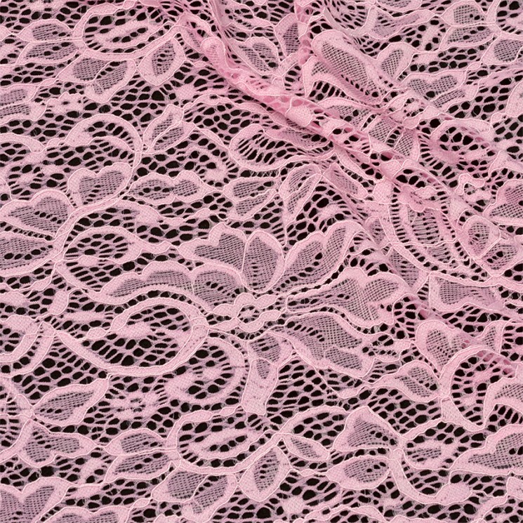 Кружевная ткань (гипюр) с кордом арт.TBY.3036 шир.150см 130 г/м цв.135 розовый уп.22,86м