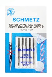 Иглы для бытовых швейных машин Schmetz стандартные покрытием антиклей 130/705H-SU №90 уп.5 игл