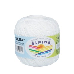 Пряжа ALPINA LENA (100% мерсеризованный хлопок) 10х50г/280м цв.01 белый