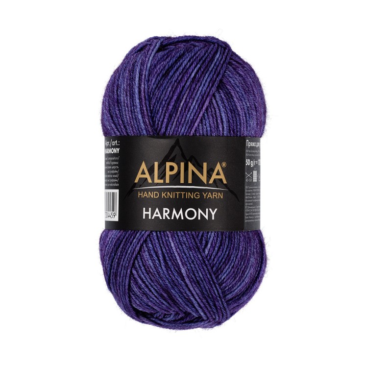 Пряжа ALPINA HARMONY (100% мериносовая шерсть) 10х50г/175м цв.10 т.сиреневый