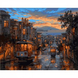 Картины по номерам арт.GX8322 Вечерний город 40х50 см