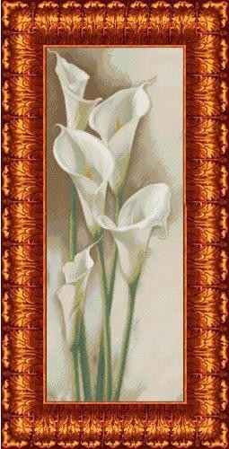 Рисунок на ткани КАРОЛИНКА арт. КБЦ-2003 Каллы 27х61,5 см