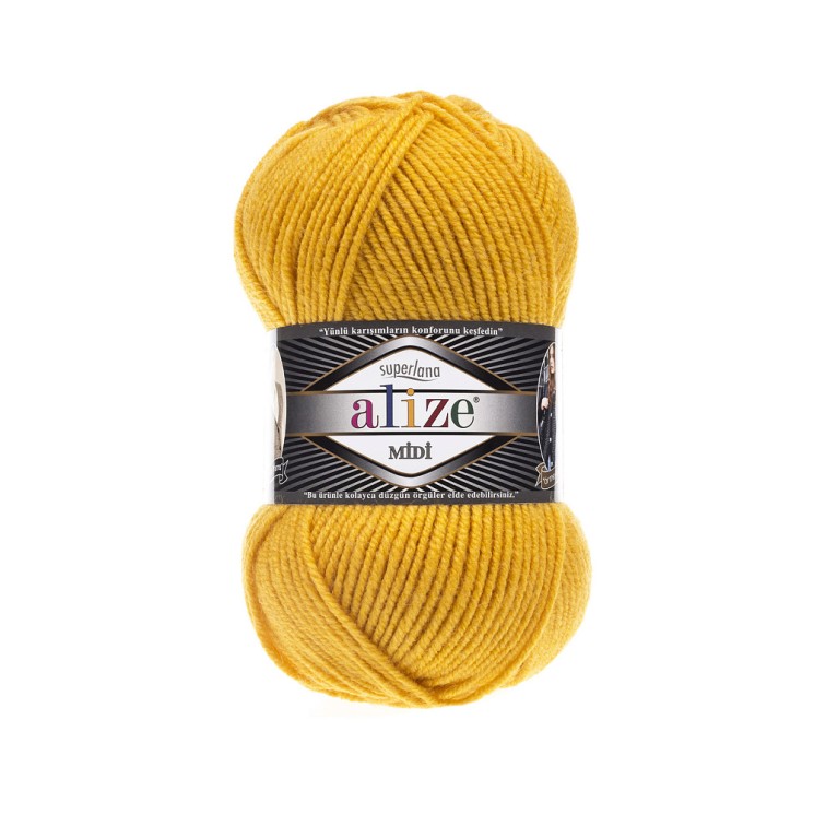 Пряжа для вязания Ализе Superlana midi (25% шерсть, 75% акрил) 5х100г/170м цв.488 цыпленок