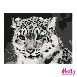 Картины по номерам Molly арт.KH0034/1 Снежный барс (8 Цветов) 15х20 см
