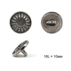 Пуговицы металлические С-ME303 цв.серебро 16L-10мм, на ножке, 36шт
