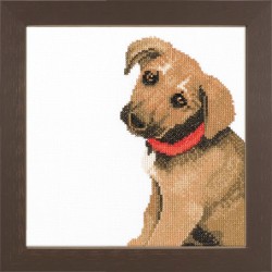 Набор для вышивания LANARTE арт.PN-0008142 Adorable puppy 20х20 см