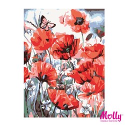 Картины по номерам Molly арт.KH0036/1 Дикие маки (11 Цветов) 15х20 см
