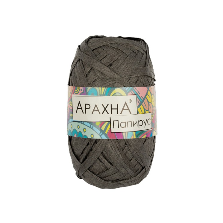 Пряжа ARACHNA Papyrus (100% целлюлоза) 10х40г/50м цв.07 т.серый