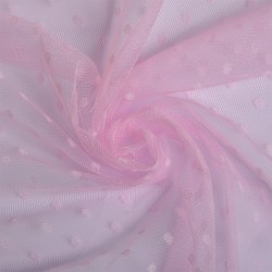 Фатин "горошек" мягкий шир.160см 100% полиэстер арт.TBY-1907-27 цв.розовый диаметр горошин 0,6см рул.15м