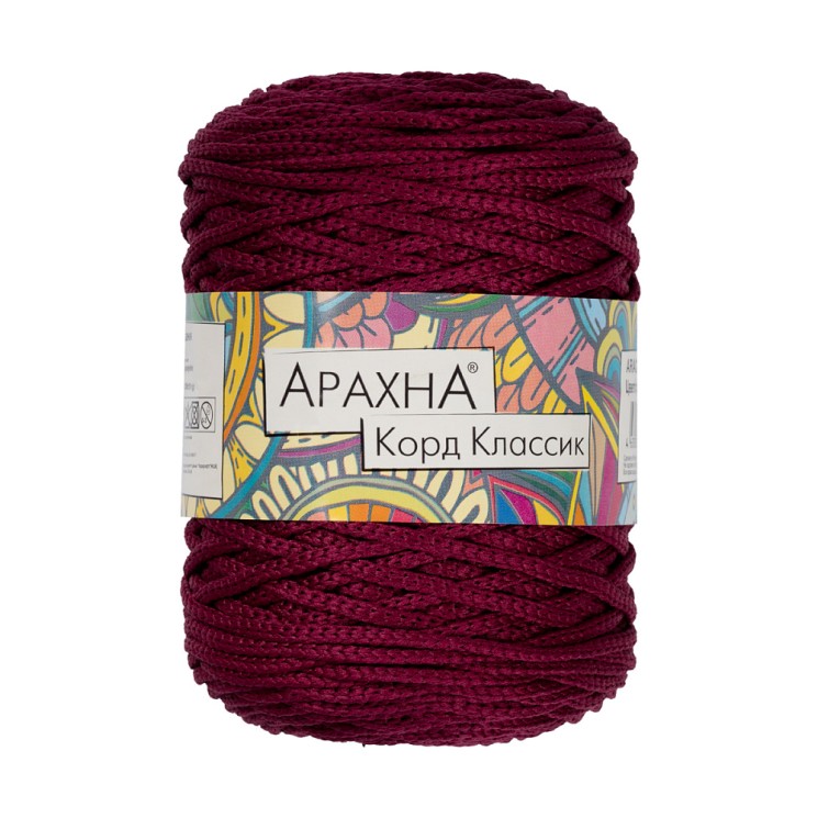 Пряжа ARACHNA Cord Classic (100% полиэфир) 3х200г/100м цв.11 сливовый