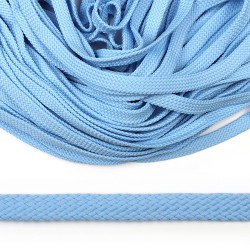 Шнур плоский полиэфир 10 мм турецкое плетение цв.038 голубой уп.50 м