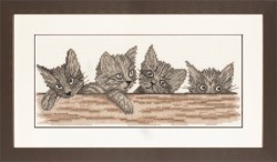 Набор для вышивания LANARTE арт.PN-0008315 Cats Over The Fence 30х15 см