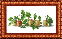 Набор для вышивки с нанесенным рисунком КАРОЛИНКА арт. КТКН-133(р) Натюрморт с яблоками 21х48 см