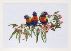 Набор для вышивания THEA GOUVERNEUR арт.553A Стайка попугаев 67х50 см