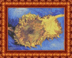 Рисунок на ткани КАРОЛИНКА арт. КБЦ-3004 Ван Гог. Два срезанных подсолнуха 24,5х35,5 см