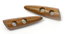 Пуговицы деревянные TBY BT.WD.044 цв.003 коричневый 95L-60мм, 2 прокола, 20 шт