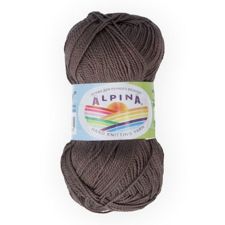 Пряжа ALPINA HOLLY (100% мерсеризованный хлопок) 10х50г/200м цв.923 серо-коричневый