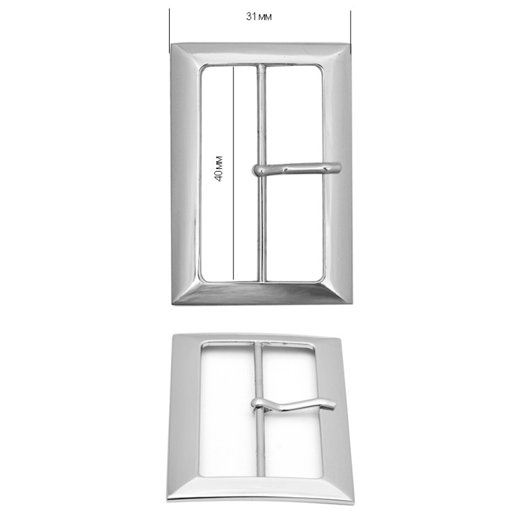 Пряжка металлическая TBY.5455 31х48мм, внутр. размер 40мм цв. никель уп. 10шт