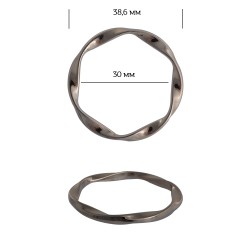 Кольцо металл TBY-1A1185.2 38,6мм (внутр. 30мм) цв. никель уп. 10шт
