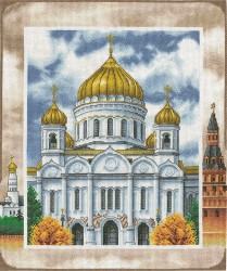 Набор для вышивания PANNA арт. CM-1468 Кафедральный Соборный Храм Христа Спасителя 33х40 см