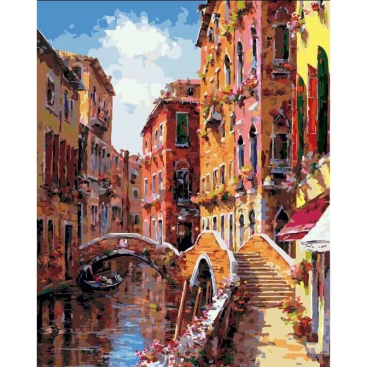 Картины по номерам Белоснежка арт.БЛ.257-AB Мосты и каналы Венеции 40х50 см