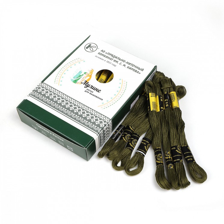 Нитки мулине цв.4508 т.зеленый 24х8м С-Пб