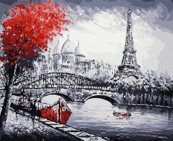Картины по номерам Molly арт.KH0938 Парижский пейзаж (17 цветов) 40х50 см