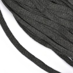 Шнур плоский х/б 10мм турецкое плетение цв.031 антрацит уп.50 м