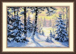 Набор для вышивания ОВЕН арт. 698 Зимний лес 40х27 см