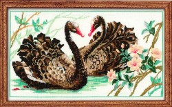 Набор для вышивания РИОЛИС арт.806 Черные лебеди 40х24 см