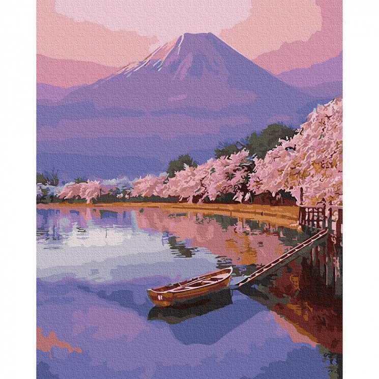 Картина по номерам с цветной схемой на холсте Molly арт.KK0753 Озеро в Японии 40х50 см
