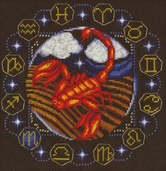 Набор для вышивания PANNA арт. ZN-0929 Знаки Зодиака. Скорпион 24х23,5 см