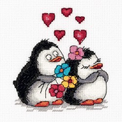 Набор для вышивания KLART арт. 8-287 Влюбленные пингвины 11,5х12,5 см