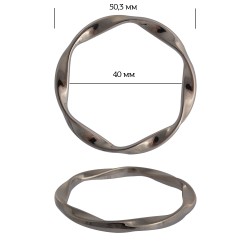 Кольцо металл TBY-1B1187.2 50,3мм (внутр. 40мм) цв. никель уп. 10шт