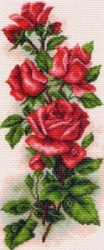 Набор для вышивания МАТРЕНИН ПОСАД арт.24х47 - 1074 Алые розы упак (1 шт)