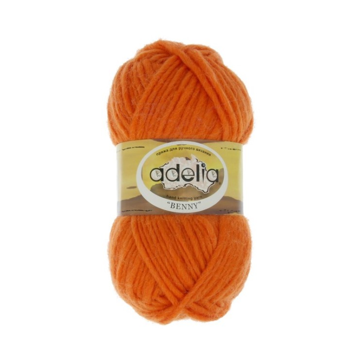 Пряжа ADELIA BENNY (100% шерсть) 5х100г/96м цв.757 оранжевый